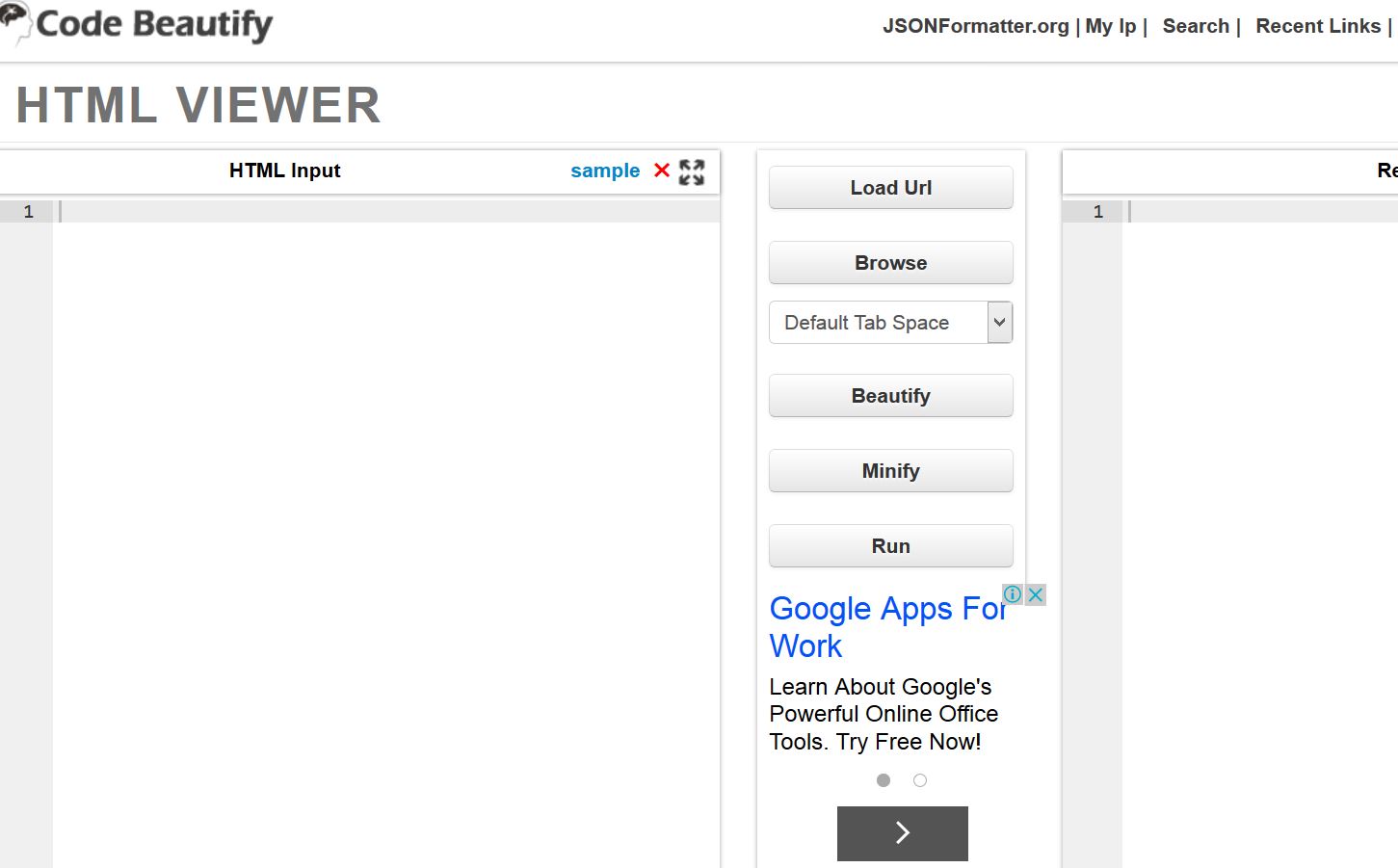 screenshot from codebeautify.org