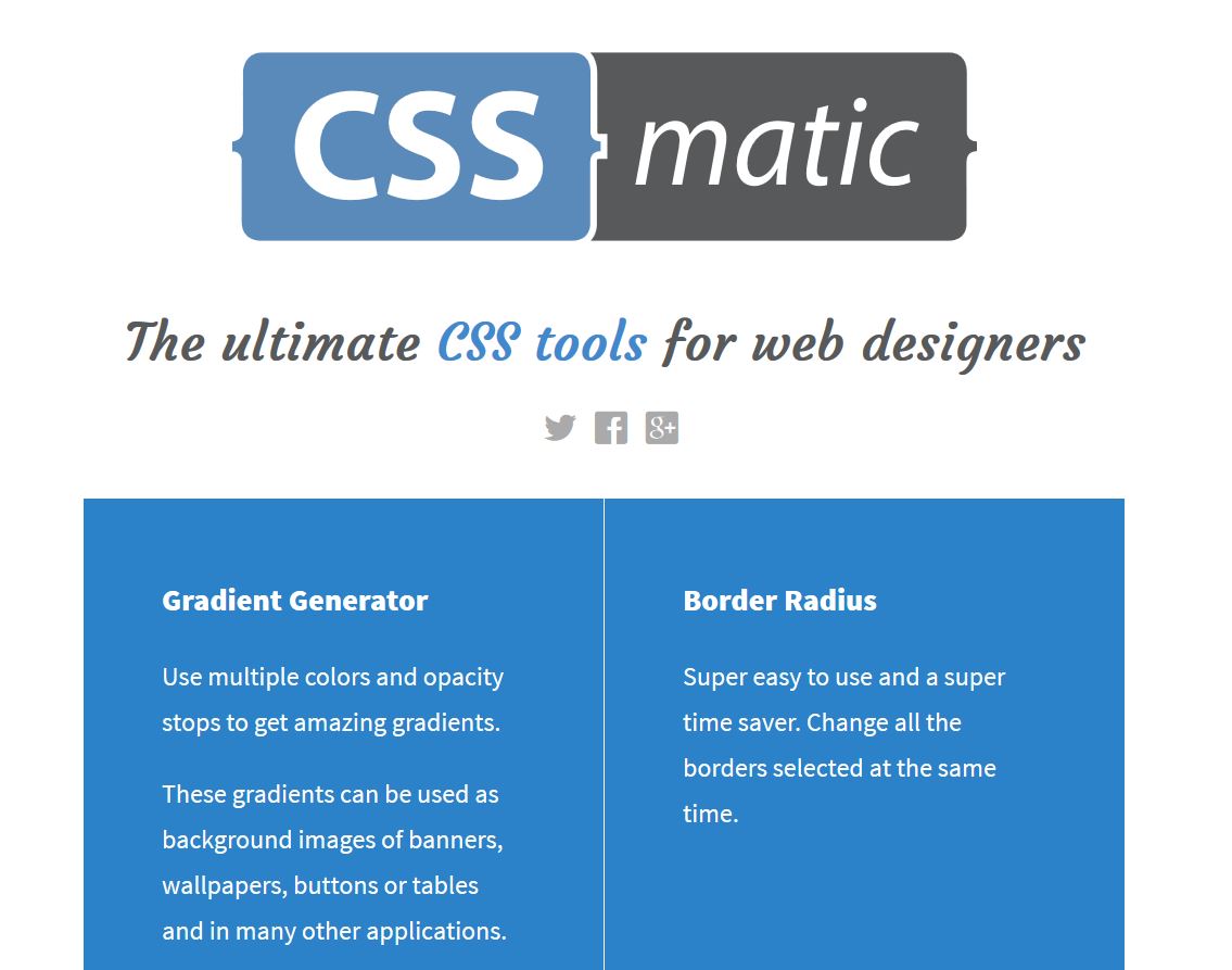 screenshot from cssmatic.com