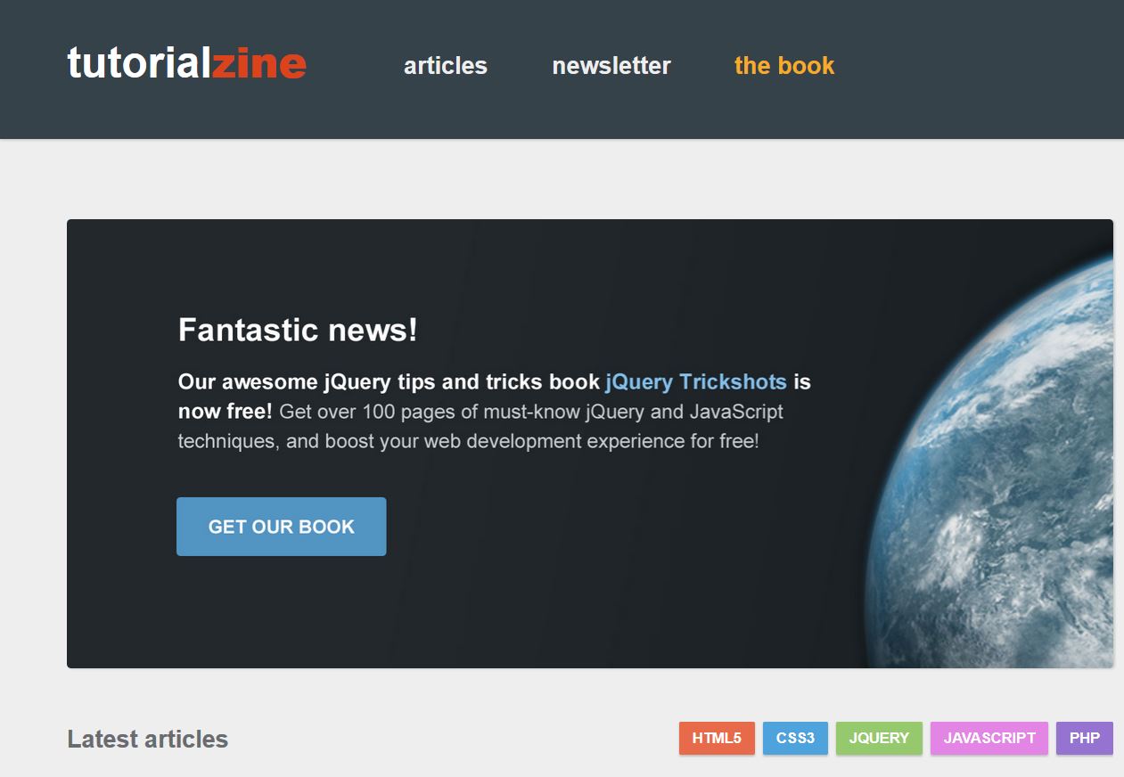 screenshot from tutorialzine.com